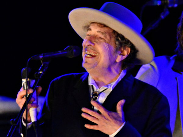 Bob Dylan performing during on day 2 of The Hop Festival in Paddock Wood