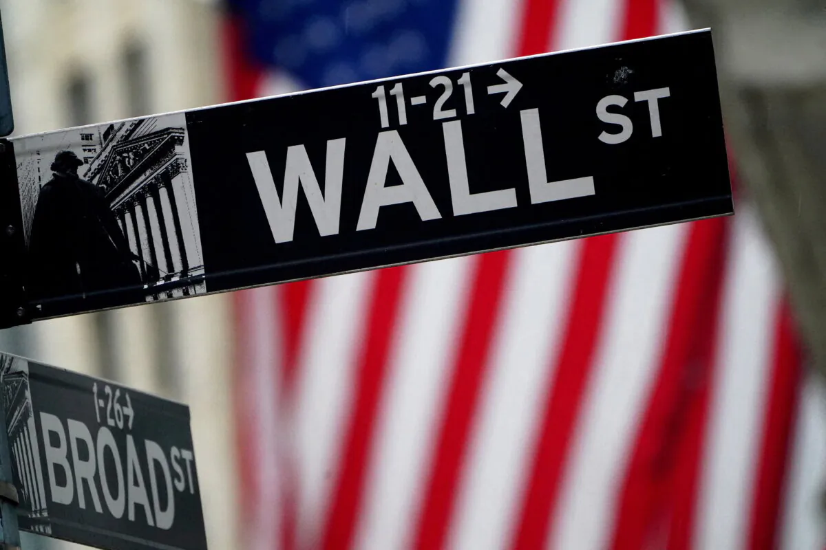Street sign outside the New York Stock Exchange on Oct. 2, 2020. (Carlo Allegri/Reuters)
