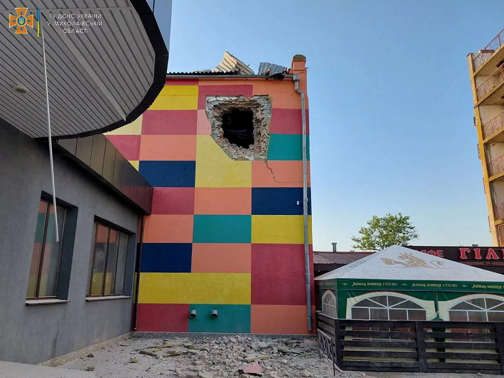 A building destroyed by shelling is seen in Ochakiv, Ukraine, in this handout picture obtained by Reuters on June 28, 2022. (State Emergency Service of Ukraine in Mykolaiv region via Reuters)