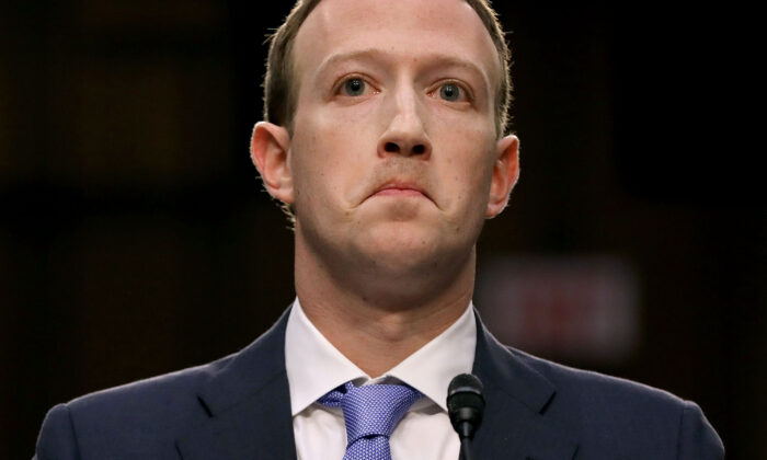 Facebook co-founder, chairman, and CEO Mark Zuckerberg testifies before a combined Senate Judiciary and Commerce committee hearing in the Hart Senate Office Building on Capitol Hill in Washington on April 10, 2018. (Chip Somodevilla/Getty Images)