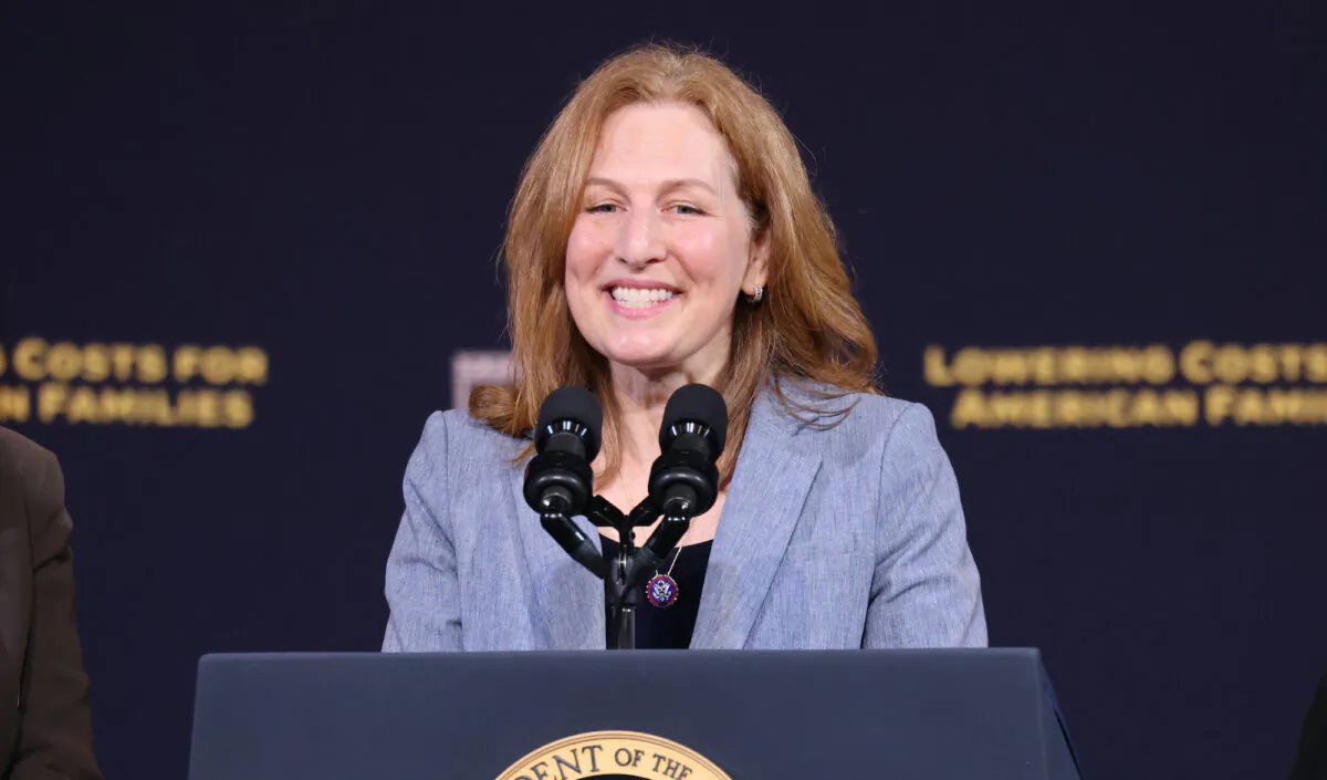 Rep. Kim Schrier (D-Wash.) speaks in Auburn, Wash., on April 22, 2022. (Karen Ducey/Getty Images)