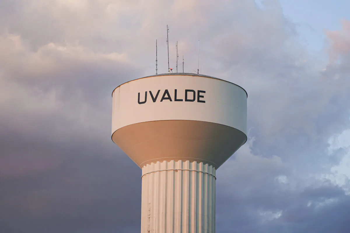 A tower in the city of Uvalde, Texas, on June 21, 2022. (Charlotte Cuthbertson/The Epoch Times)