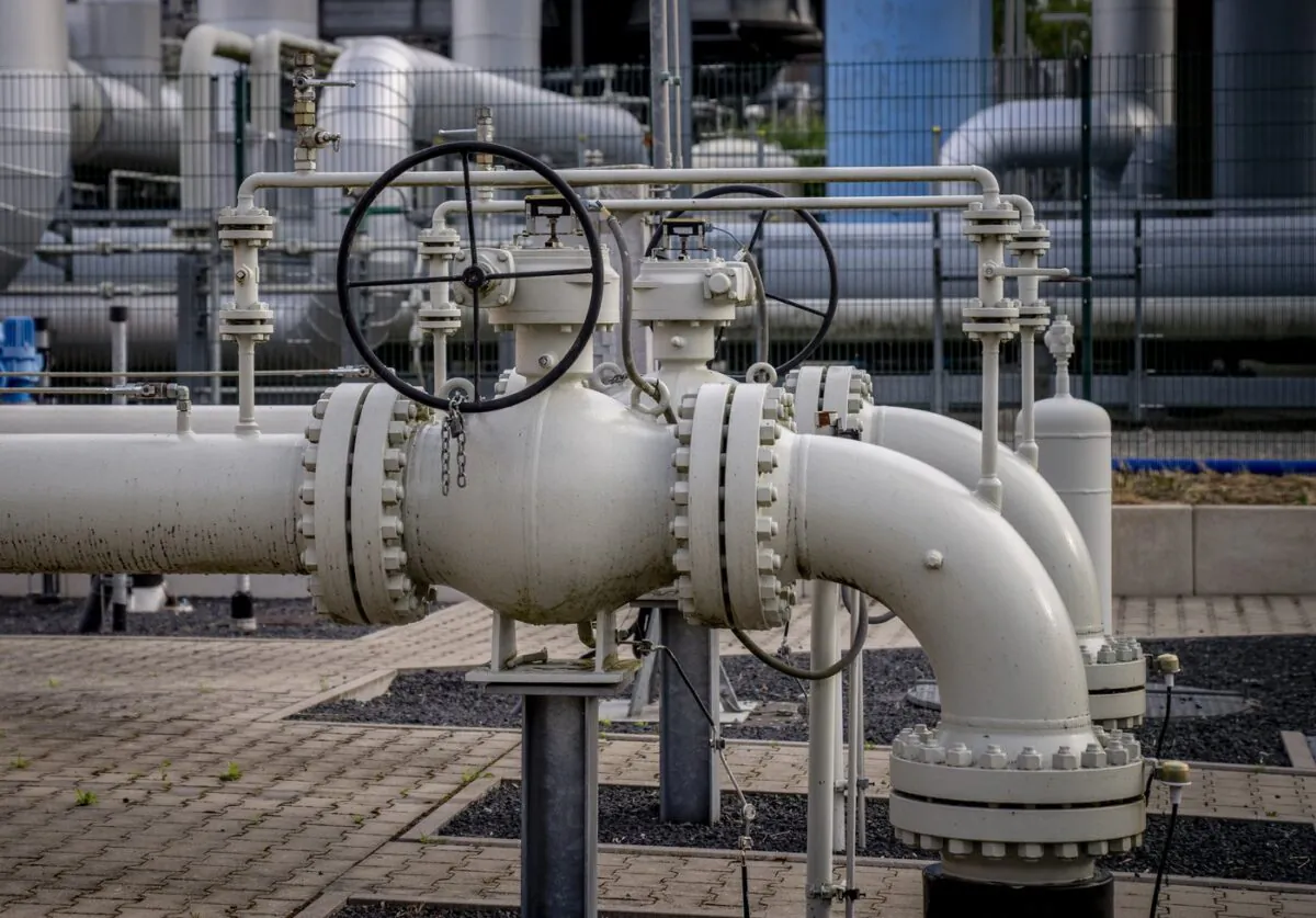 Pipes of the gas storage plant Reckrod are pictured near Eiterfeld, central Germany, July 14, 2022, after the Nord Stream 1 pipeline was shut down due to maintenance. (The Canadian Press/AP/Michael Probst)