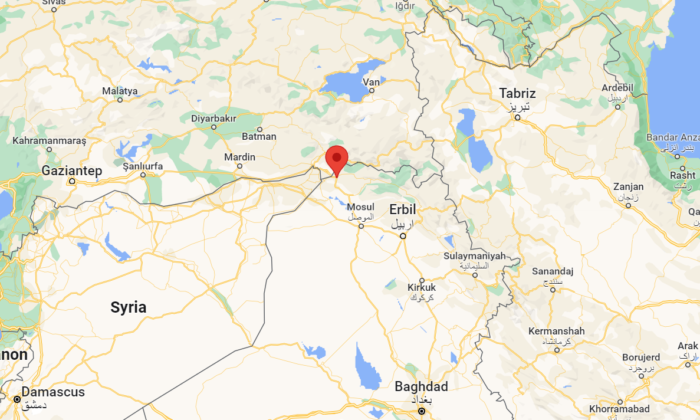 A map shows the location of Zakho district in the semi-autonomous Kurdish-run region, north of Iraq, on July 20, 2022. (Google Maps)