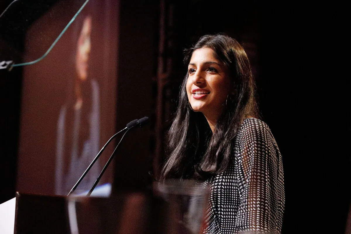 Vimeo CEO Anjali Sud on stage during the 2019 NYWIFT Muse Awards at the New York Hilton Midtown in New York City on Dec. 10, 2019. (Lars Niki/Getty Images for New York Women in Film & Television)
