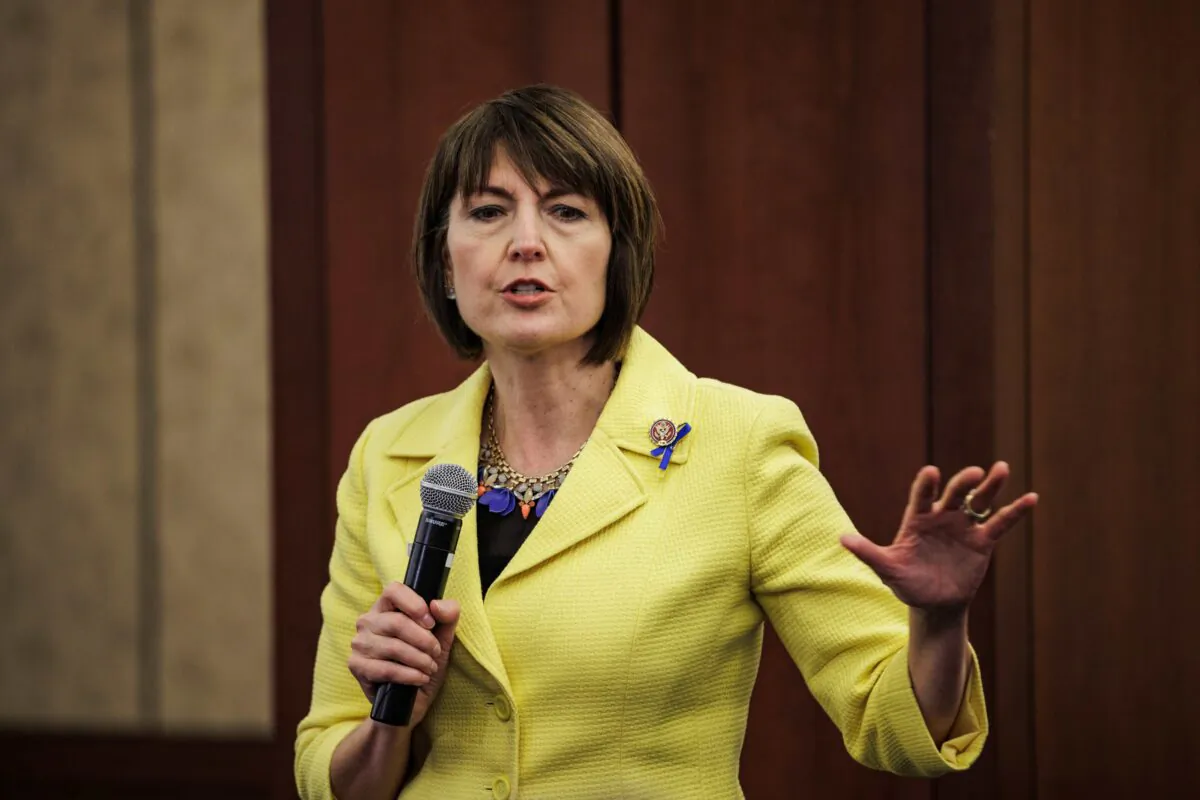 Rep. Cathy McMorris Rodgers (R-Wash.) sponsored one of four pandemic-related bills adopted by the House Rules Committee and testified before the panel on Jan. 30, claiming ending the COVID-19 emergency was “long overdue” and that the Biden administration used the declarations to impose progressive policies by executive order even after President Joe Biden acknowledged the pandemic was over. (Samuel Corum/Getty Images)
