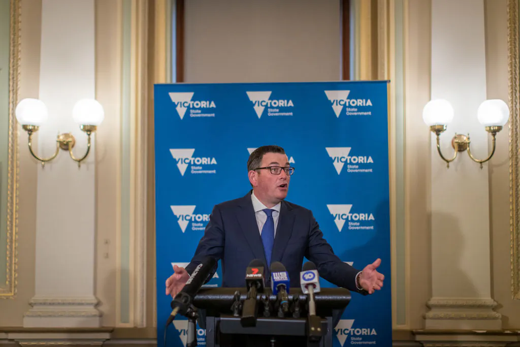 Premier of Victoria Daniel Andrews speaks to the media in Melbourne, Australia, on Nov. 18, 2021. (Asanka Ratnayake/Getty Images)