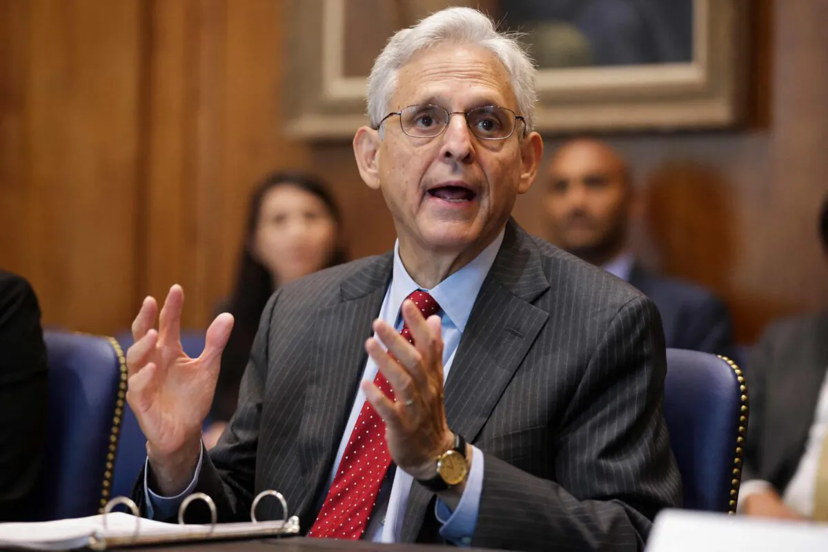 US Attorney General Merrick Garland speaks during a meeting at the Department of Justice in Washington on July 20, 2022. (Oliver Contreras/Pool/AFP via Getty Images)
