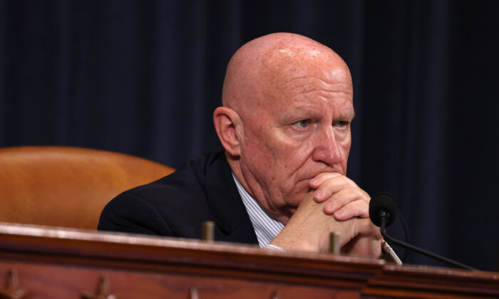 House Ways and Means Committee GOP leader Kevin Brady (R-Texas) listens during a hearing on Capitol Hill in Washington, on May 13, 2021. (Anna Moneymaker/Getty Images)