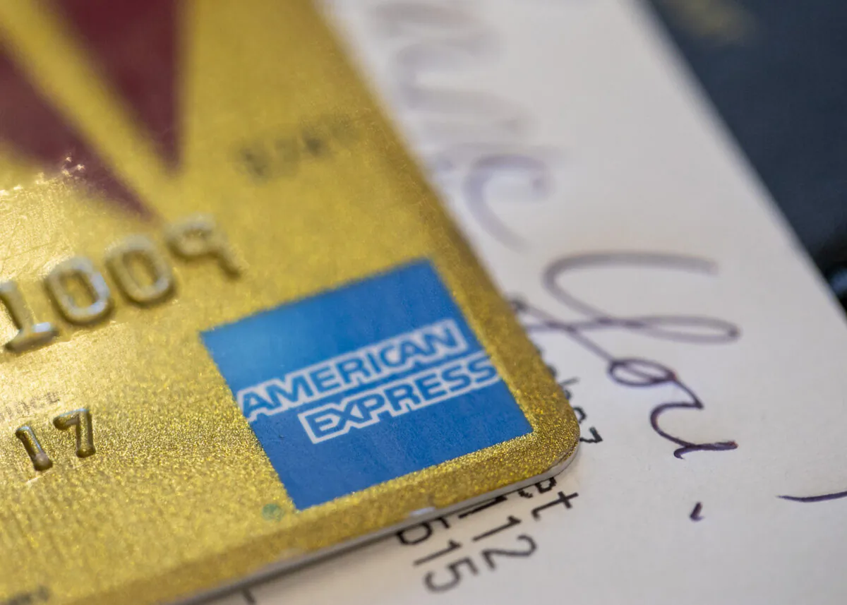 An American Express credit card in New Orleans on Aug. 11, 2019. (Jenny Kane/AP Photo)