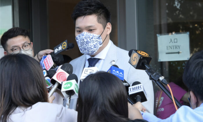 Former Shatin District Councillor Li Chi-wang was arrested in Causeway Bay alongside several other people during a 2020 parade initiated by netizens. (Bill Cox/The Epoch Times)
