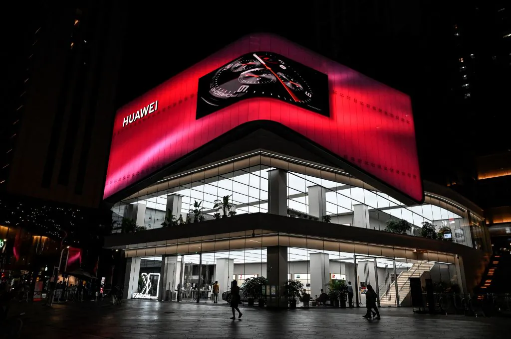 The Huawei flagship store in Shenzhen, China on July 8, 2022 (JADE GAO/AFP via Getty Images)