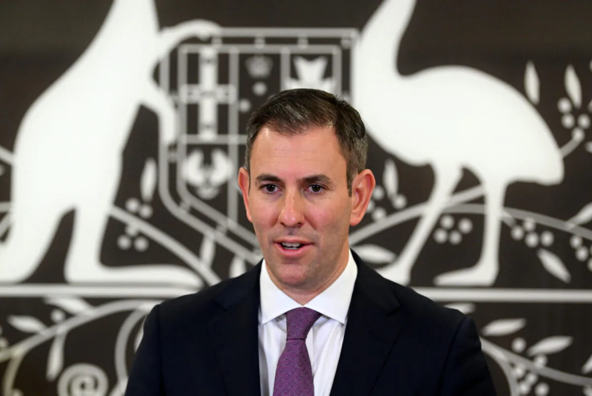 Australian Treasurer Jim Chalmers speaks during a press conference in Brisbane, Australia, on July 22, 2022. (Dan Peled/Getty Images)
