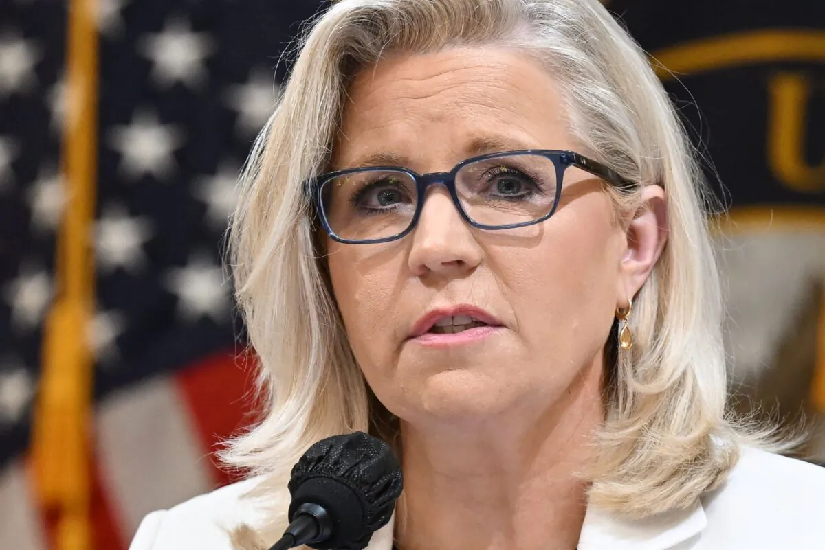 Rep. Liz Cheney (R-Wyo.) delivers a closing statement during a hearing by the House Select Committee to investigate the Jan. 6, 2021, U.S. Capitol breach, in the Cannon House Office Building in Washington, DC, on July 21, 2022. (Saul Loeb/AFP via Getty Images)