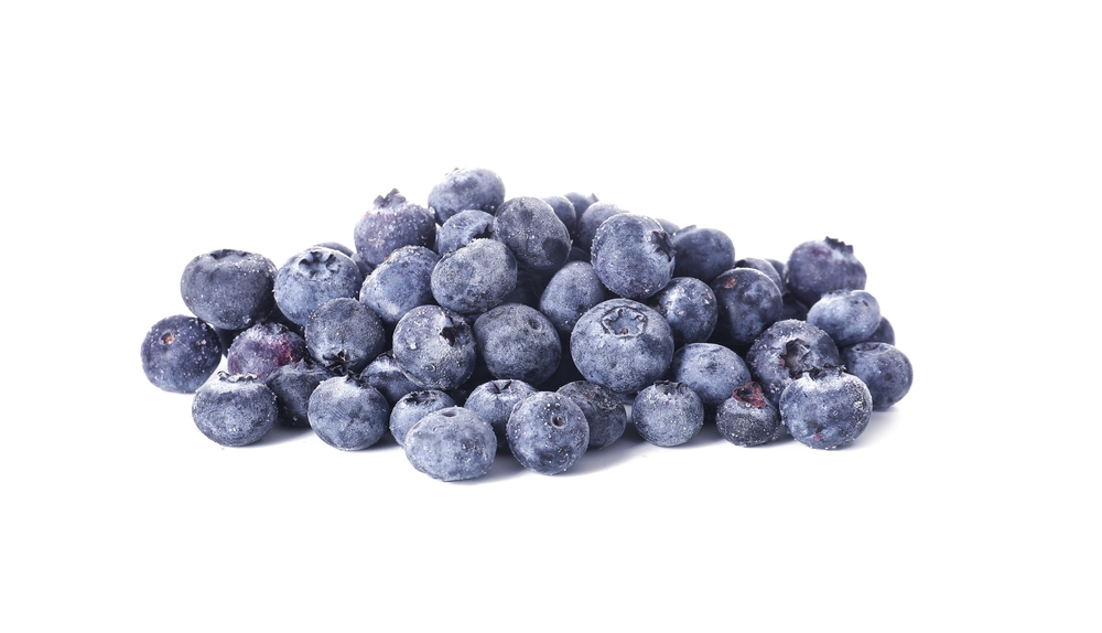 Frozen,Tasty,Blueberry,On,White,Background