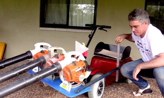 Father Invents Triple-Leaf-Blower Go-kart Machine