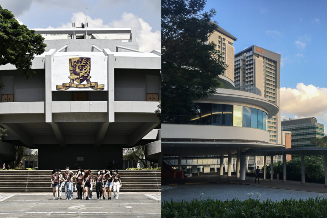 CUHK (left) Business School and National University of Singapore (right) teamed up for a data study. The research discovered there may be a unique genetic link between leadership and damage to a person’s health both mentally and psychologically. (left:Yi Li/the Epoch Times—right: Joshua Rommel Hayag Vargas/Wikimedia Commons)