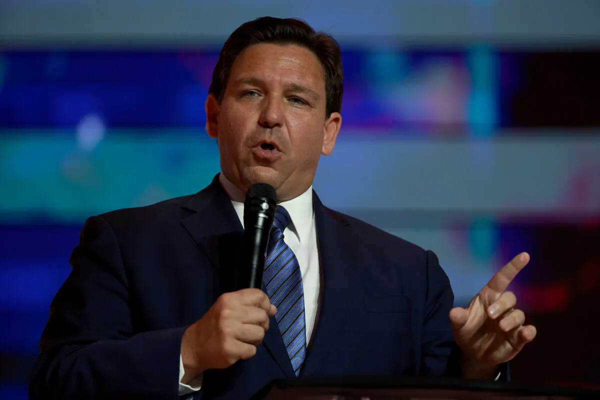 Florida Gov. Ron DeSantis speaks in Tampa, Fla., on July 22, 2022. (Joe Raedle/Getty Images)
