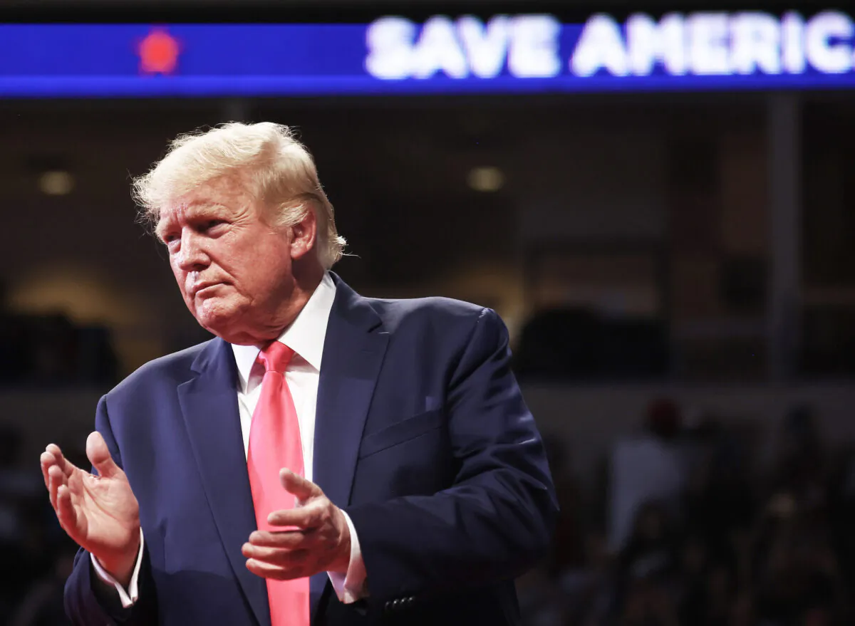 Former President Donald Trump attends a rally in support of Arizona GOP candidates, in Prescott Valley, Ariz., on July 22, 2022. (Mario Tama/Getty Images)
