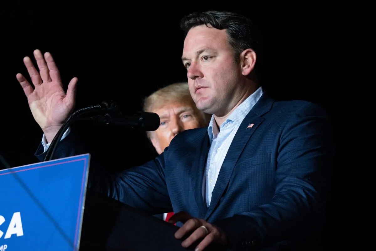 Georgia state Sen. Burt Jones, then a candidate for lieutenant governor, speaks at a rally in Perry, Ga., on Sept. 25, 2021. (Sean Rayford/Getty Images)