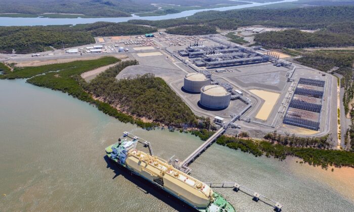 Origin Energy's Australia Pacific liquefied natural gas facility at Curtis Island in north Queensland, Australia, on Oct. 10, 2016. (AAP Image/Origin Energy)