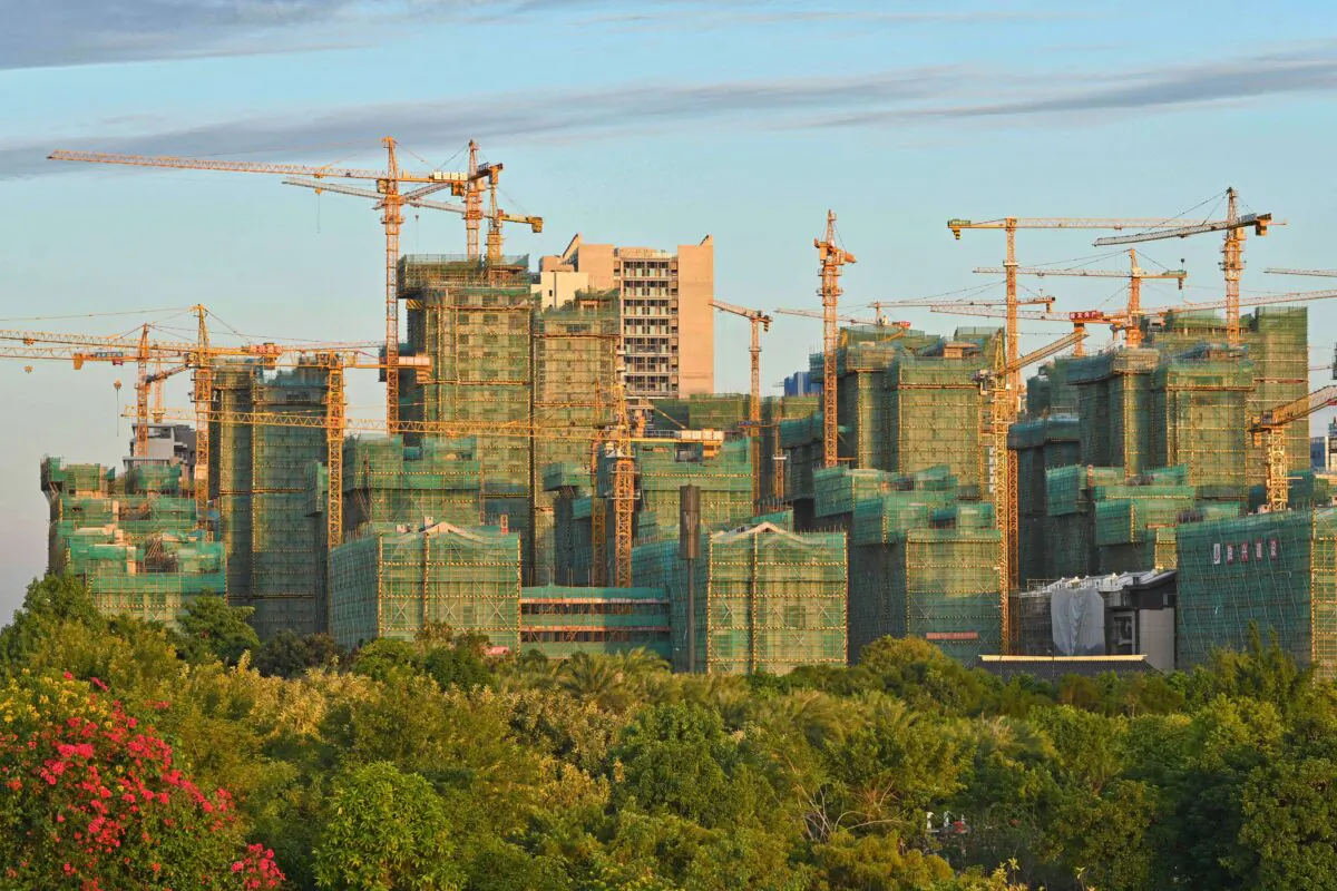 A residential and commercial complex under construction is seen in Nanning, in southern China's Guangxi region, on Nov. 9, 2021. (STR/AFP via Getty Images)