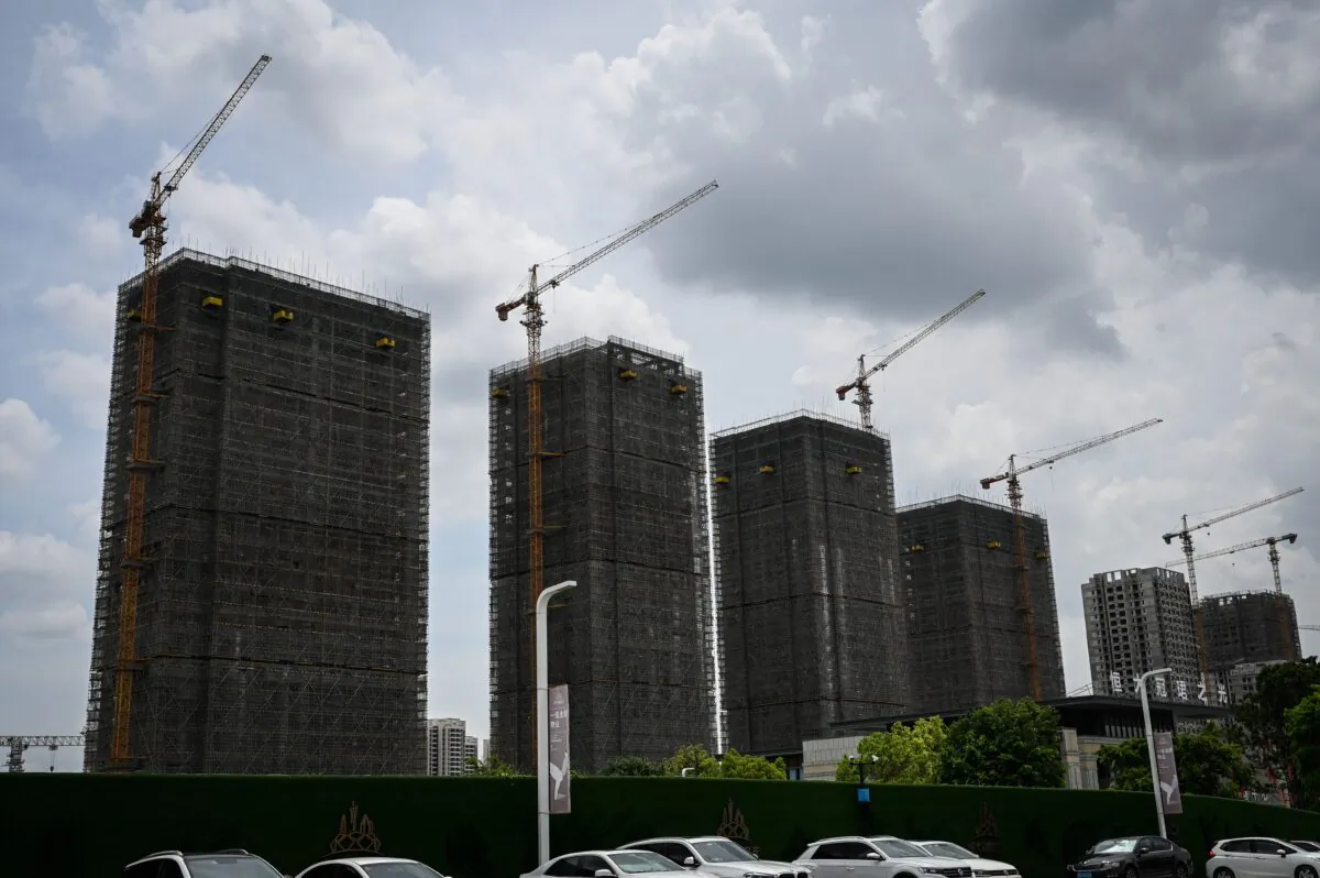 A general view of Evergrande residential buildings under construction in Guangzhou, on July 18, 2022. (Jade Gao/AFP via Getty Images)
