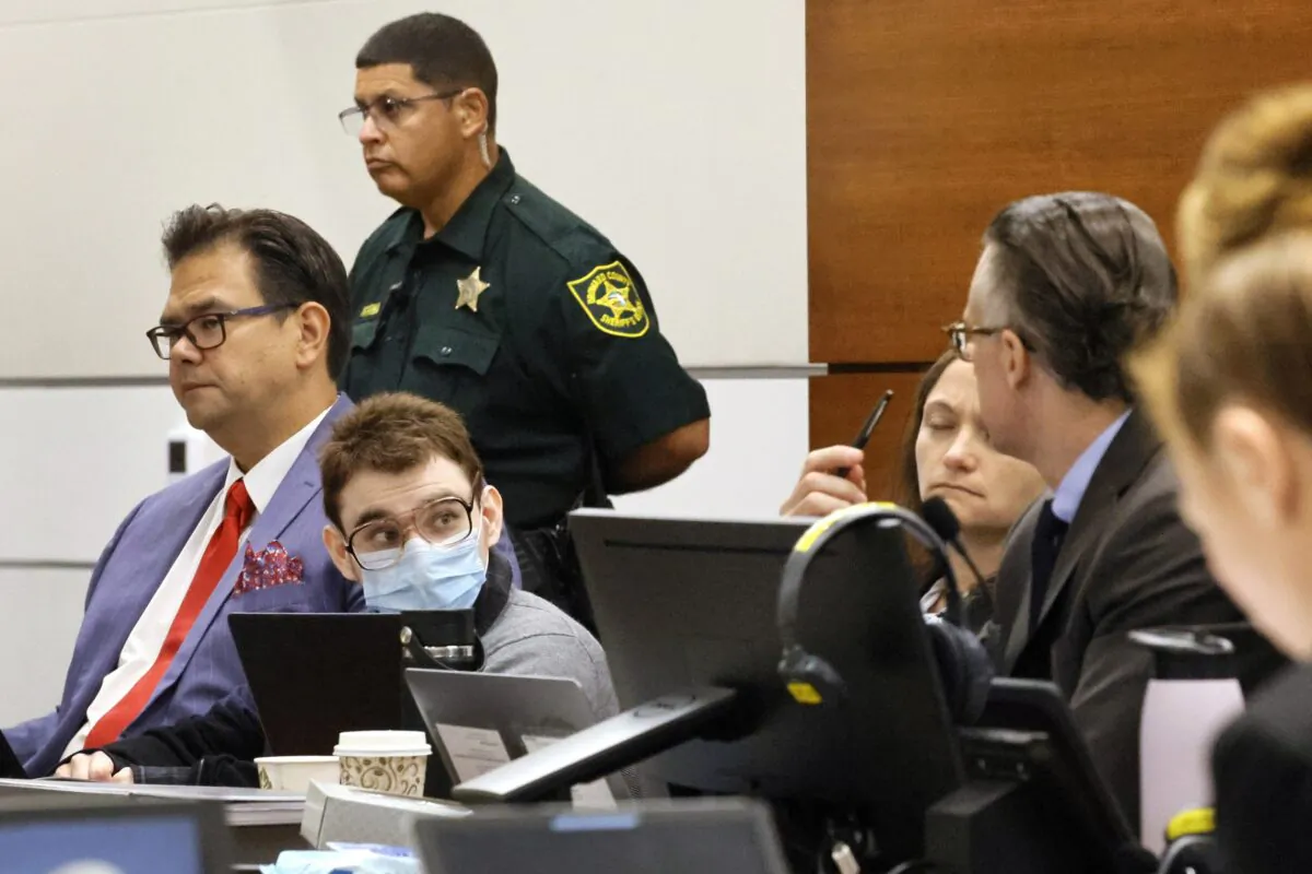Nikolas Cruz is being tried in the penalty phase of his trial at the Broward County Courthouse in Fort Lauderdale on July 27, 2022. (Mike Stocker/South Florida Sun Sentinel via AP)