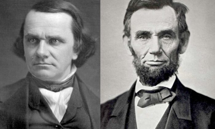 Stephen A. Douglas and Abraham Lincoln. (Public Domain)