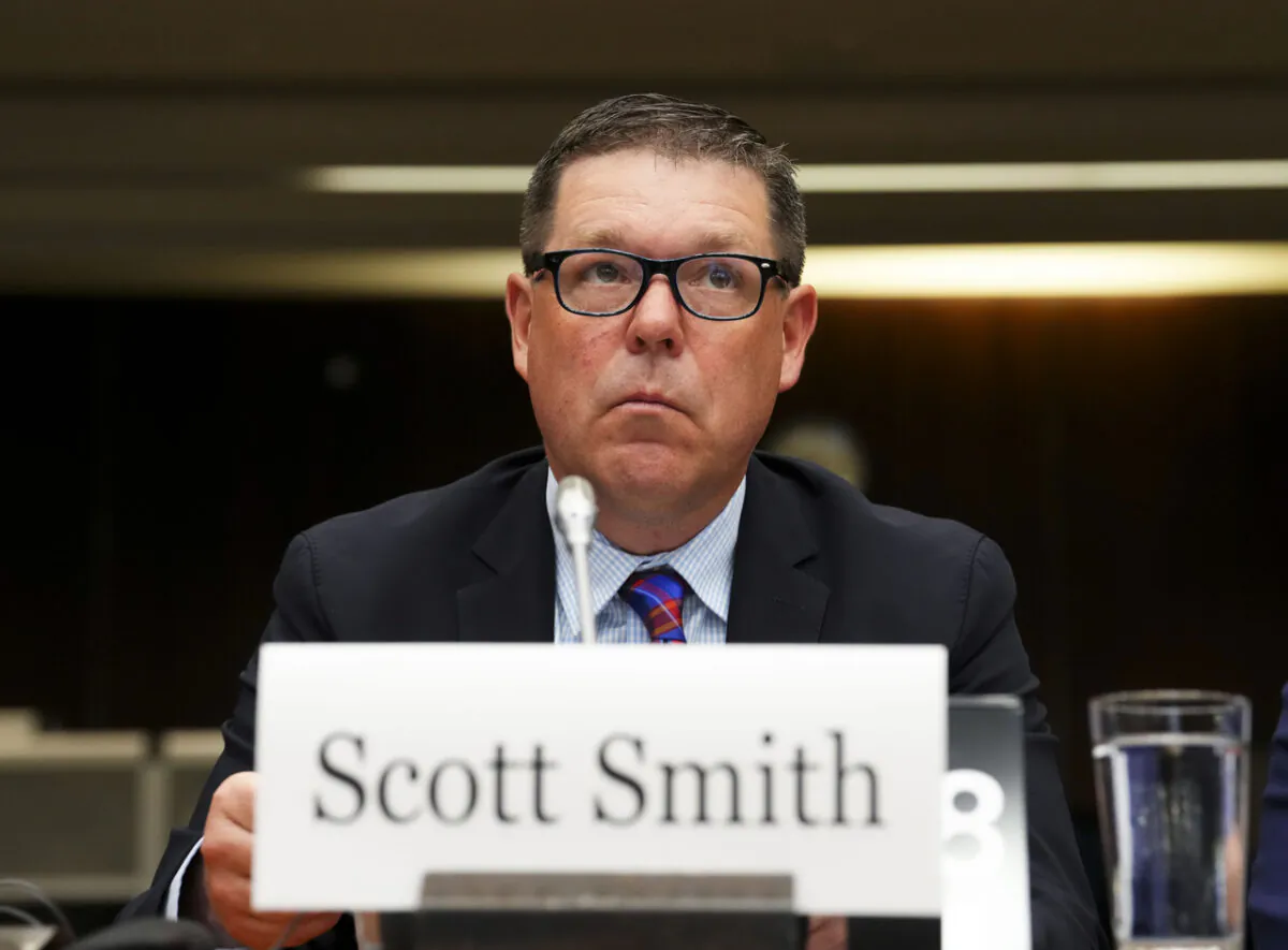 Hockey Canada President Scott Smith appears as a witness at the standing committee on Canadian Heritage in Ottawa on July 27, 2022. (The Canadian Press/Sean Kilpatrick)