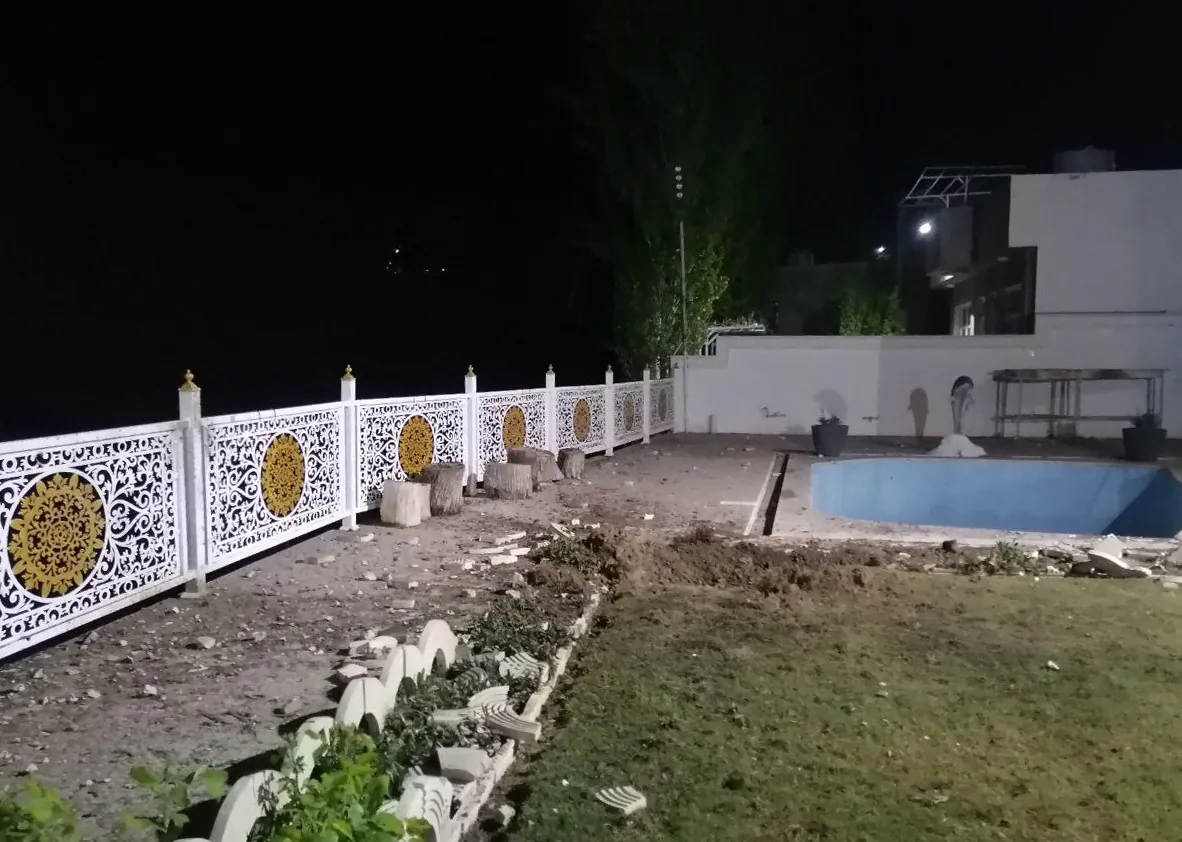 A picture shows the damage at a house following artillery strikes purportedly carried out by the Turkish army in the village of Hrouri in Iraqi's Kurdistan near the Turkish border north of Dohuk on April 25, 2022.  (AFP via Getty Images)