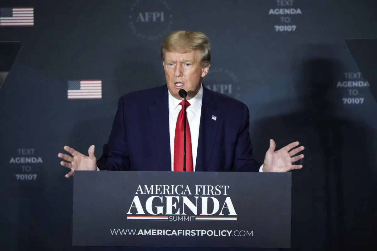 Former President Donald Trump speaks at the America First Agenda Summit in Washington on July 26, 2022. (Drew Angerer/Getty Images)