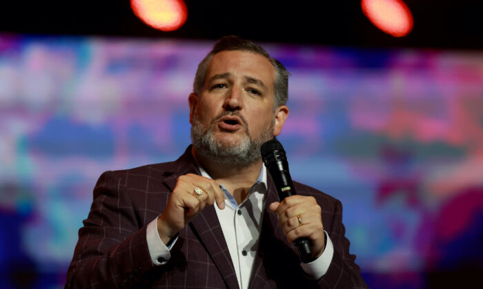 Sen. Ted Cruz (R-Texas) has called school choice "the civil rights issue of the 21st century." Here, he is seen on stage during the Turning Point USA Student Action Summit held at the Tampa Convention Center in Tampa, Fla., on July 22, 2022. (Joe Raedle/Getty Images)