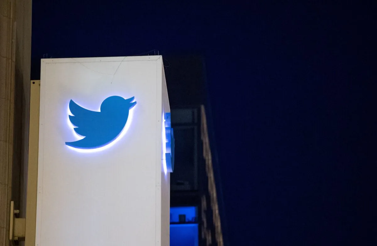 The Twitter logo is seen on a sign at the company's headquarters in San Francisco, California on Nov. 4, 2016. (Josh Edelson/AFP via Getty Images)