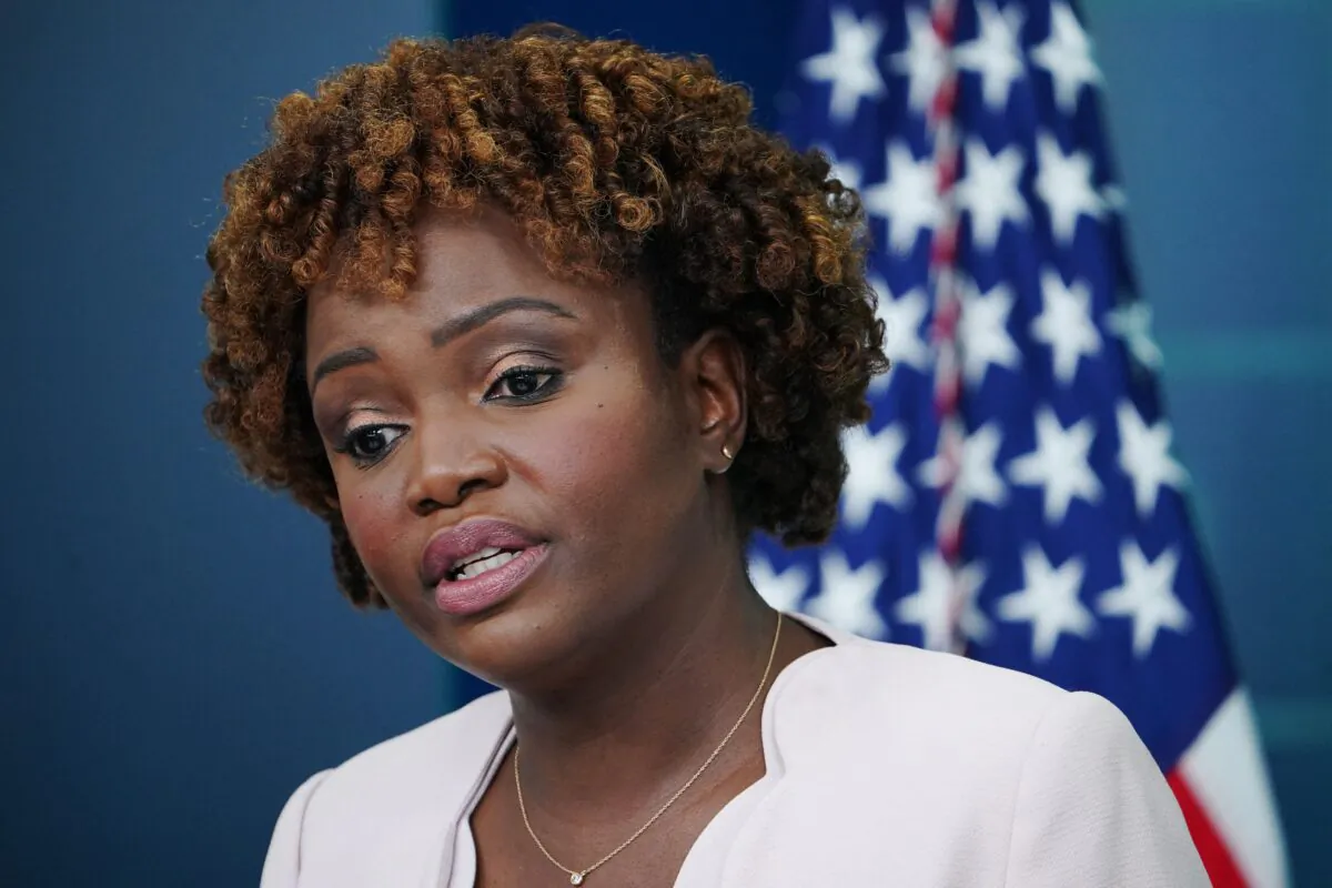 White House press secretary Karine Jean-Pierre speaks at a press conference at the White House in Washington on July 29, 2022. (Mandel Ngan/AFP via Getty Images)