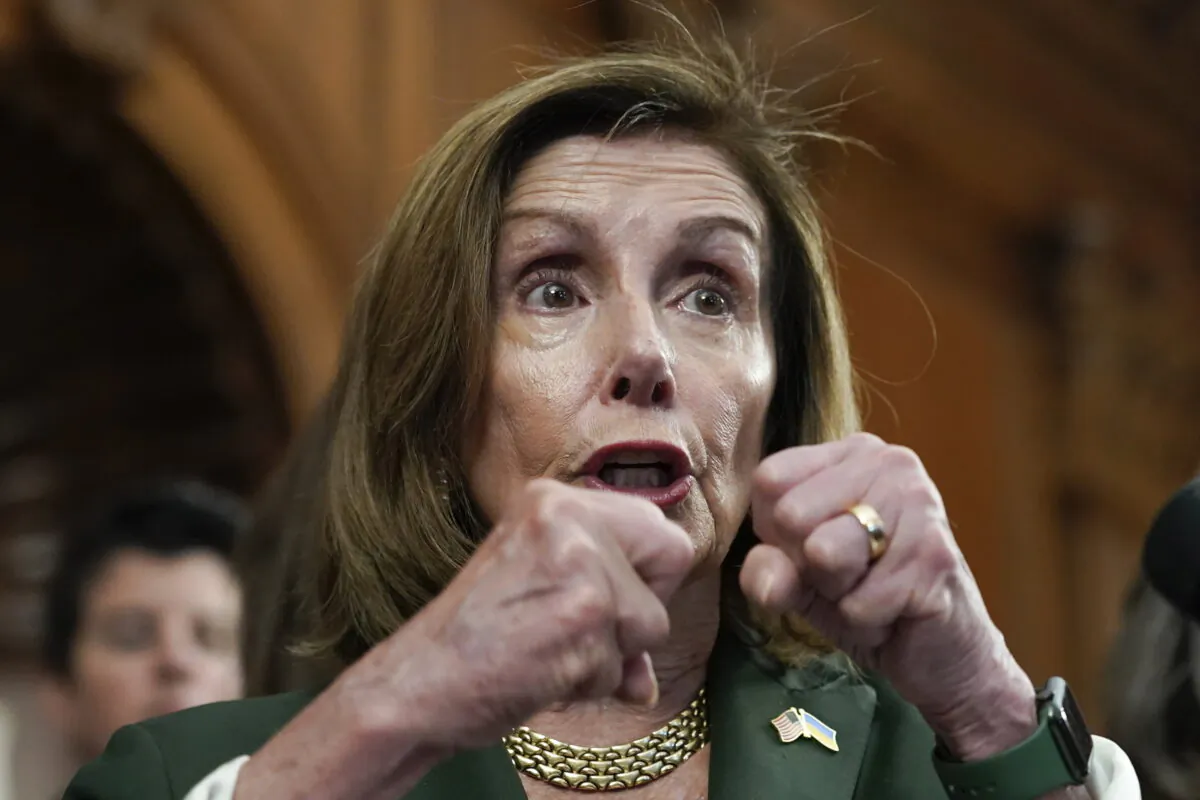House Speaker Nancy Pelosi (D-Calif.) speaks during a news conference in Washington on July 28, 2022. (Mariam Zuhaib/AP Photo)