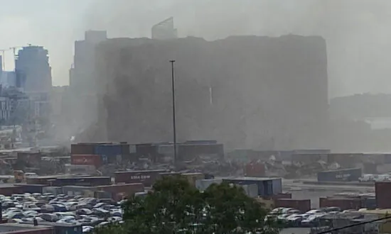 Part of Beirut Port Silos, Damaged in 2020 Blast, Collapses