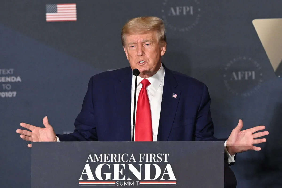 Former U.S. President Donald Trump speaks at the America First Policy Institute Agenda Summit in Washington, on July 26, 2022. (Mandel Ngan/AFP via Getty Images)