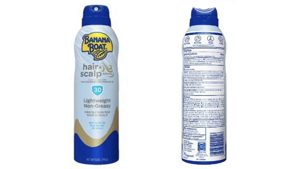 Banana Boat Hair & Scalp Sunscreen. (Courtesy of Edgewell Personal Care via FDA)