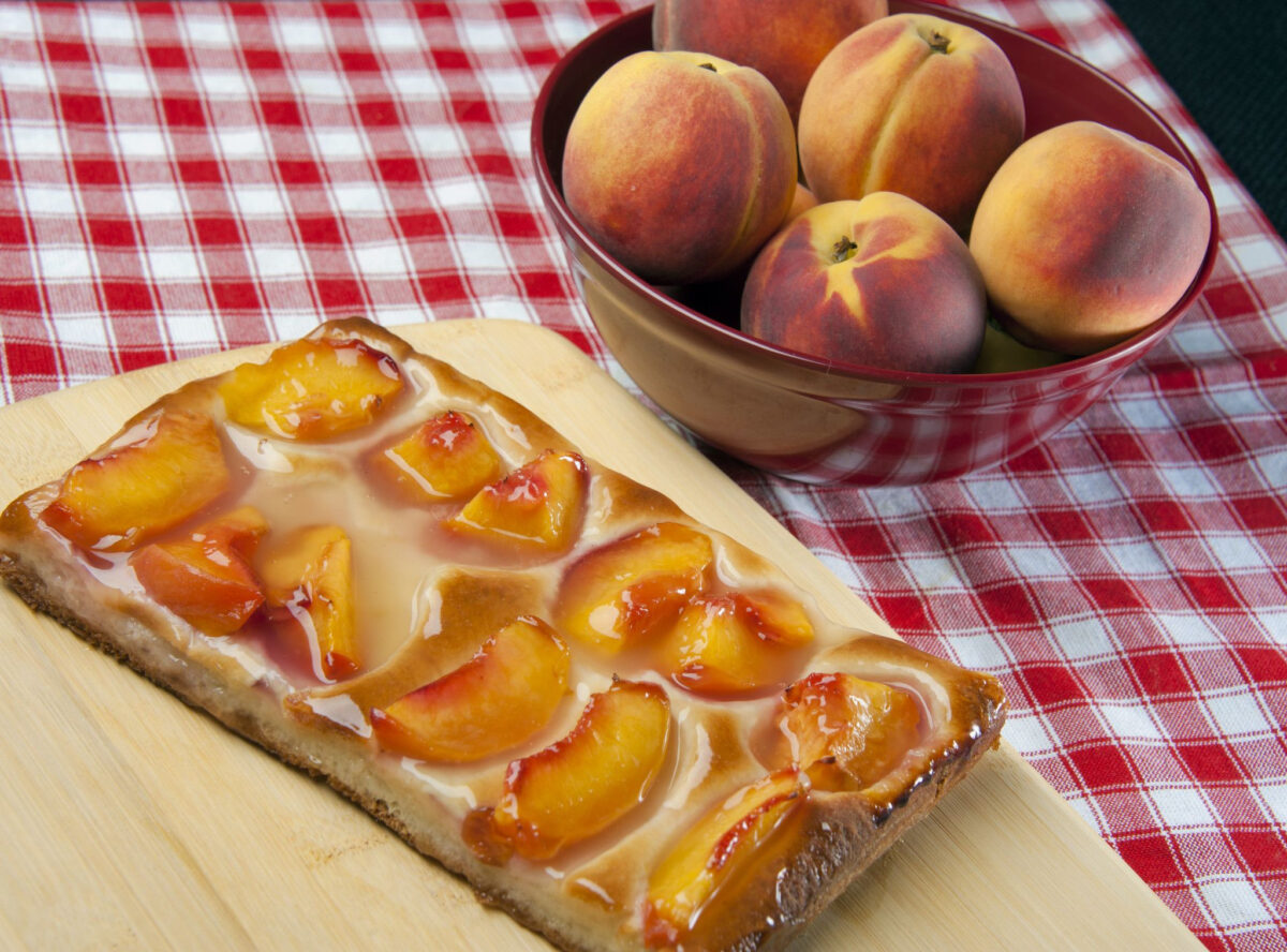 Baltimore peach cake is a seasonal delicacy. (Karl Merton Ferron / Baltimore Sun Staff)