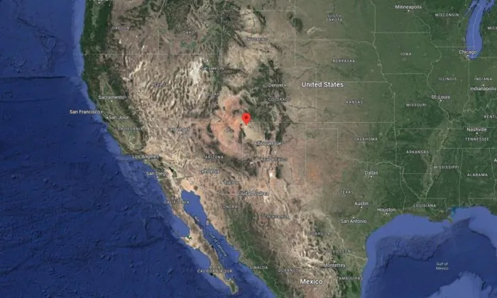 Location of Shiprock in New Mexico in 2022. (Google Maps/Screenshot via The Epoch Times)