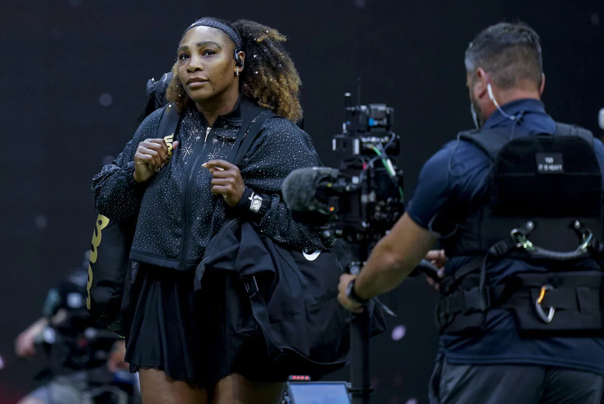 Serena Williams of the United States, walks onto the court to play Anett Kontaveit, of Estonia during the second round of the U.S. Open tennis championships in New York on Aug. 31, 2022. (Seth Wenig/AP Photo)