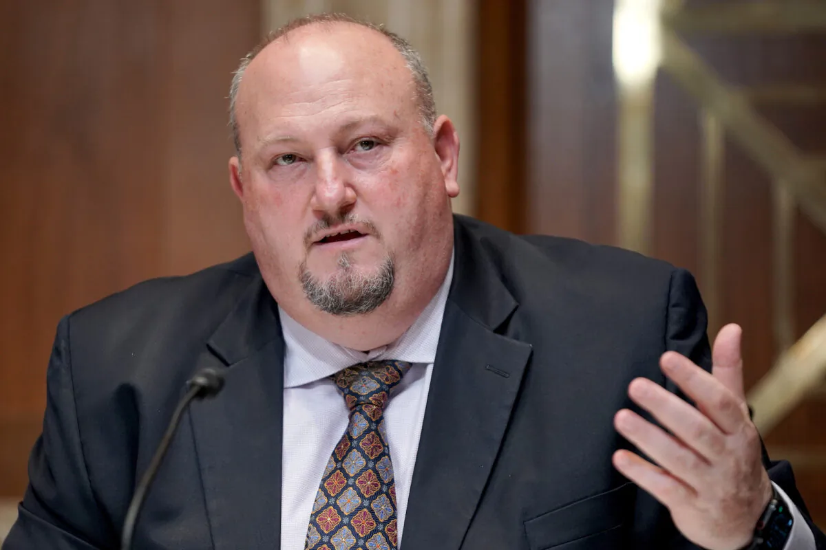 Robert Fenton Jr., senior official performing the duties of FEMA administrator, testifies at a Senate Appropriations Subcommittee hearing on Capitol Hill in Washington, DC, on April 14, 2021. (Greg Nash-Pool/Getty Images)