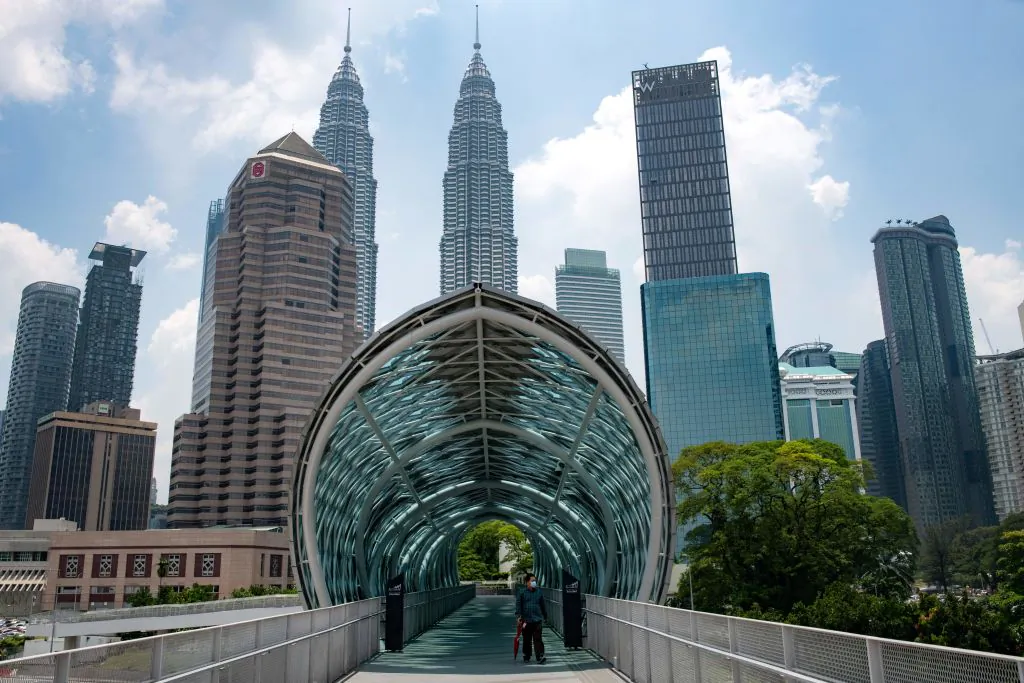 The Saloma Link Bridge is shown in Kuala Lumpur, Malaysia, on March 12, 2020. (Mohd Rasfan/AFP via Getty Images)