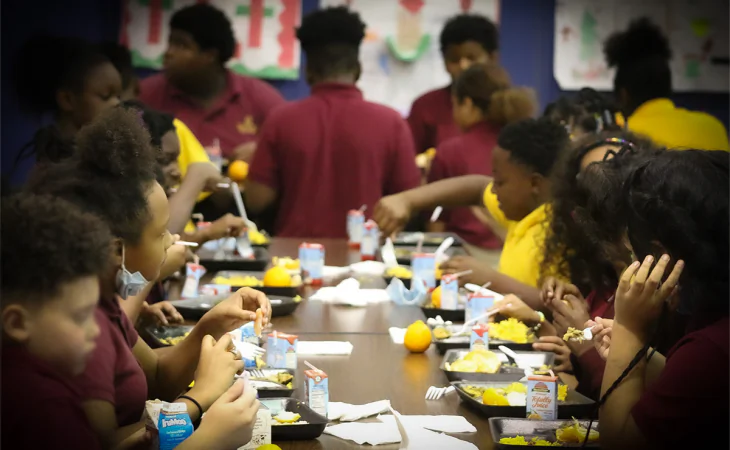 Students eating lunch at Grant Park Christian Academy in May 2022. (Courtesy of Grant Park Christian Academy)