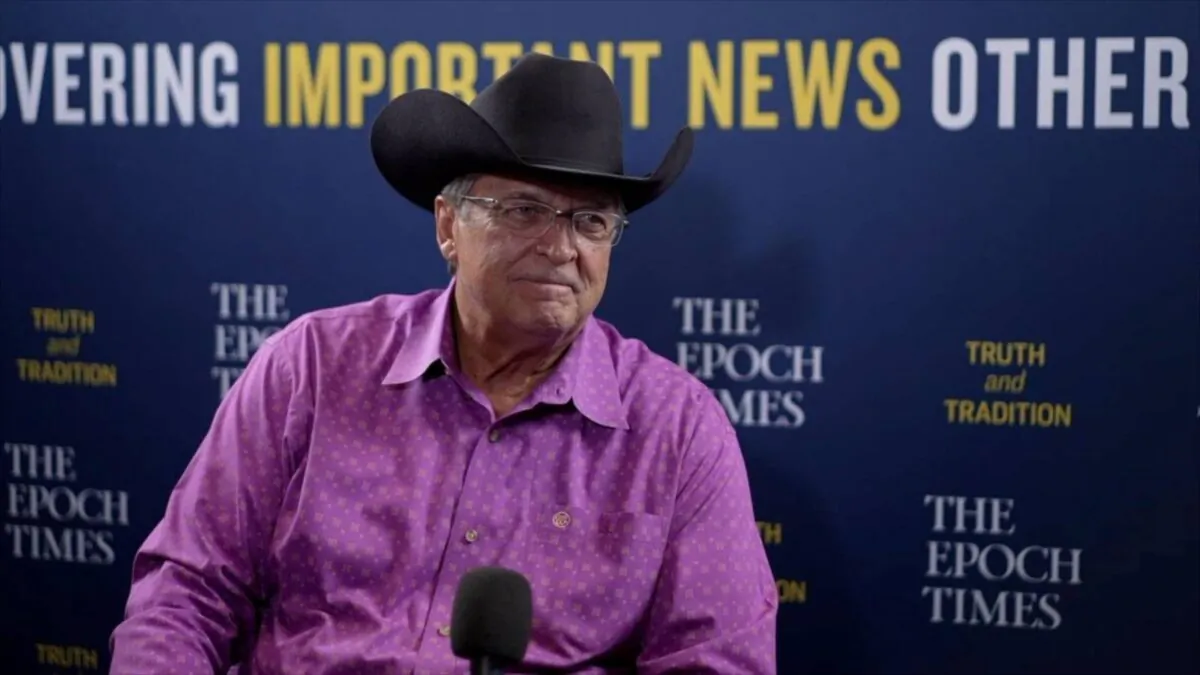 Richard Mack, former sheriff of Graham County, Ariz., and founder of the Constitutional Sheriffs and Peace Officers Association (CSPOA), in an interview with The Epoch Times in July 2022. (Crossroads/Screenshot via The Epoch Times).