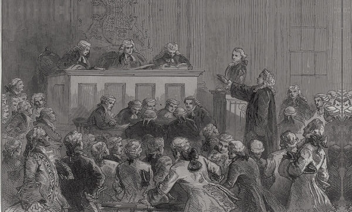 Andrew Hamilton’s defense of the accused printer provided the foundation for the First Amendment of the U.S. Constitution. (Library of Congress)