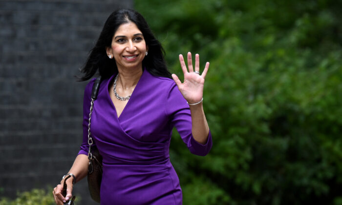 Attorney General Suella Braverman QC arrives for a Cabinet meeting at 10 Downing Street, London, on July 12, 2022. (Leon Neal/Getty Images)