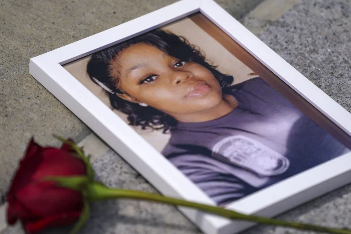 A photograph of Breonna Taylor in Washington on July 30, 2022. (Leigh Vogel/Getty Images for Frontline Action Hub)