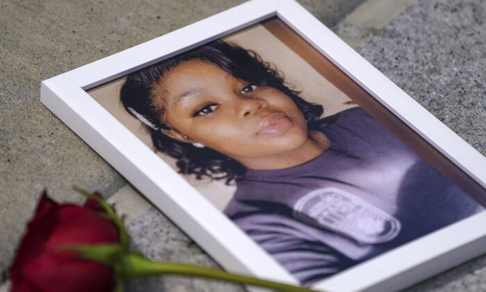 A photograph of Breonna Taylor in Washington on July 30, 2022. (Leigh Vogel/Getty Images for Frontline Action Hub)